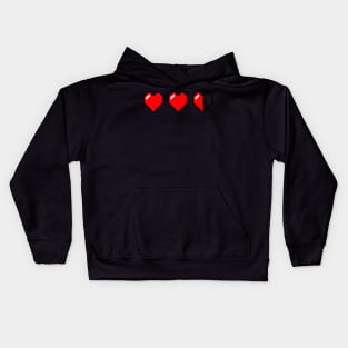 Three Hearts Life Bar Kids Hoodie